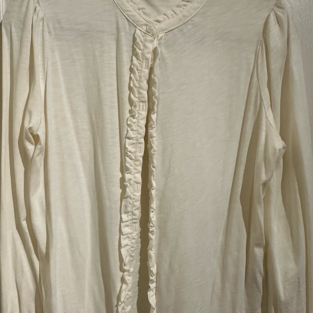 Boden Ivory Ruffle Detail Top